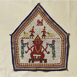  प्राचीन | Antique Bead Hanging - Gajanand Chakda (21 x 15 inch)