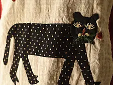 Handmade Applique Tshirt | Baghira (Red)