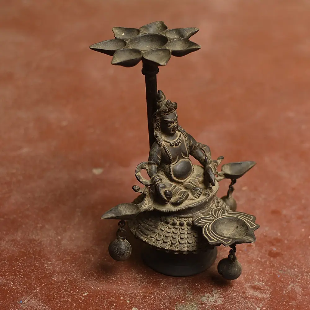 Shop Antique from Khajuraho Brass Shree Kuber Diya Stand