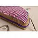 handcrafted camel shaped cotton pouch featuring a pink diamond quilted saddle panel and long fabric strap