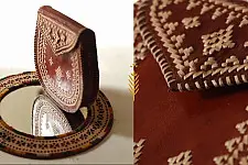 Be Nomadic ~ Kutchi Embroidered Leather Sling Bag / Sling Purse