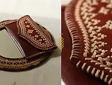 Be Nomadic ~ Kutchi Leather Embroidered Purse / Wallet / Clutch