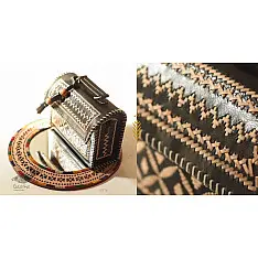 Be Nomadic ~ Kutchi Leather Handbag With Embroidery - Black