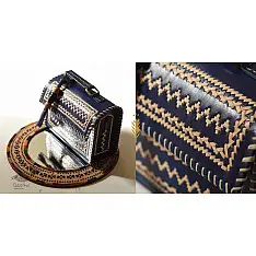 Be Nomadic ~ Kutchi Leather Sling Handbag - Blue