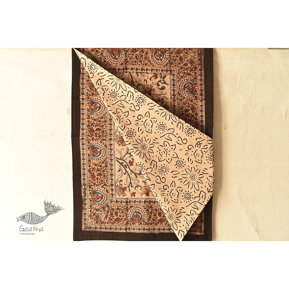 buy Bagru Natural color Hand Block Printed Bedsheet - 90" x 108"