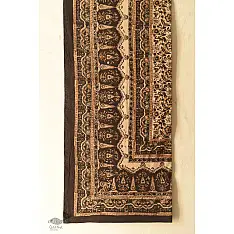 Hand Block Printed Bagru Thick Cotton Bedsheet | Natural Color - 90" x 108"