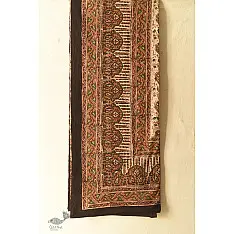 Natural Color Hand Block Printed Bagru Bedsheet - 108" x 108"