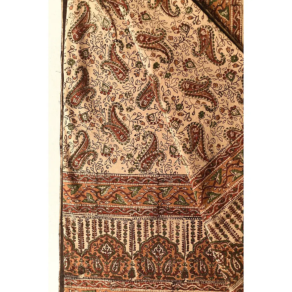 buy Natural Color Hand Block Printed Bagru Bedsheet