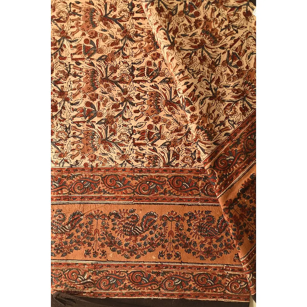 buy Bagru Bed sheet - Natural Dyed Hand Block Printed 
