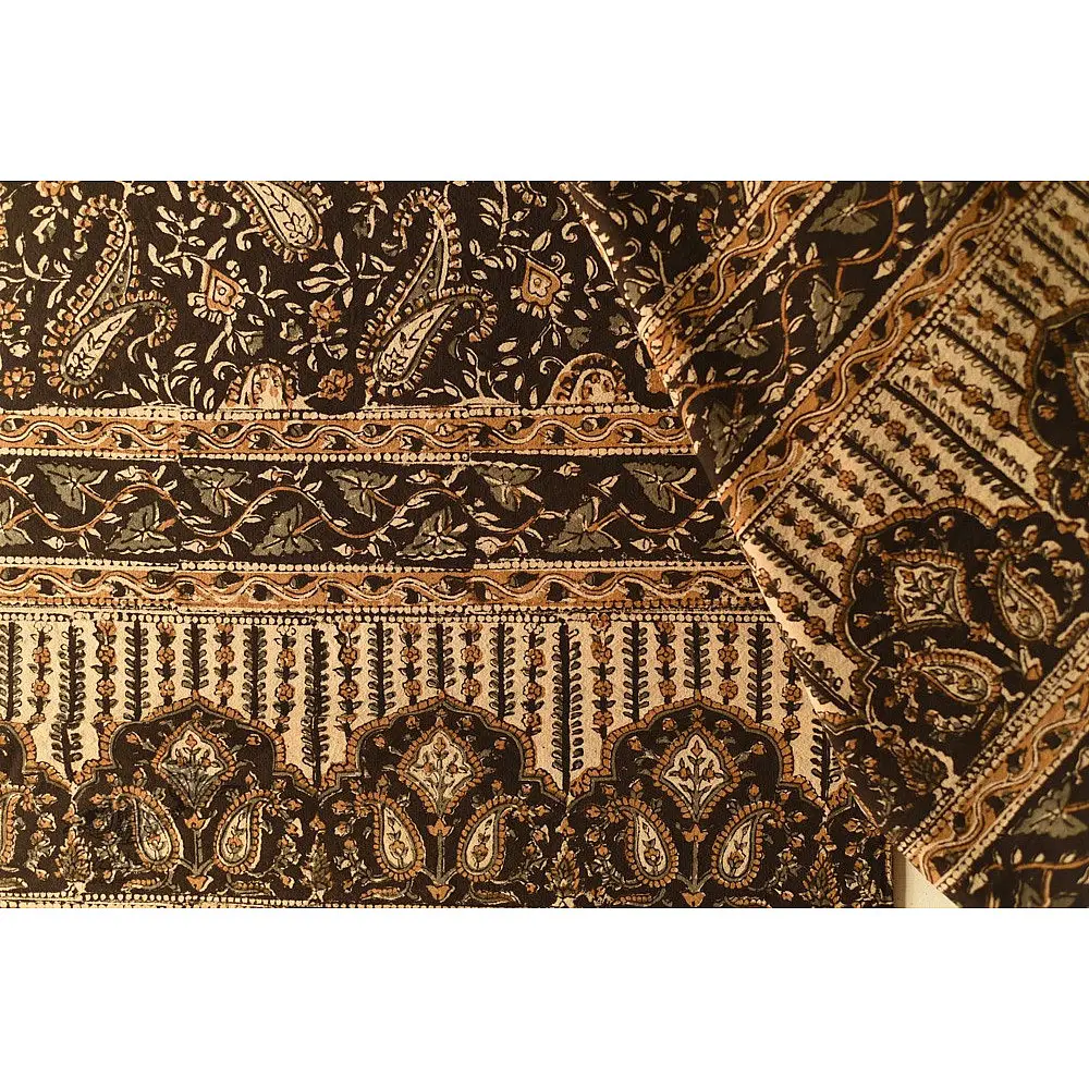 buy Bagru Cotton Bedsheet | Natural Color Block Printed