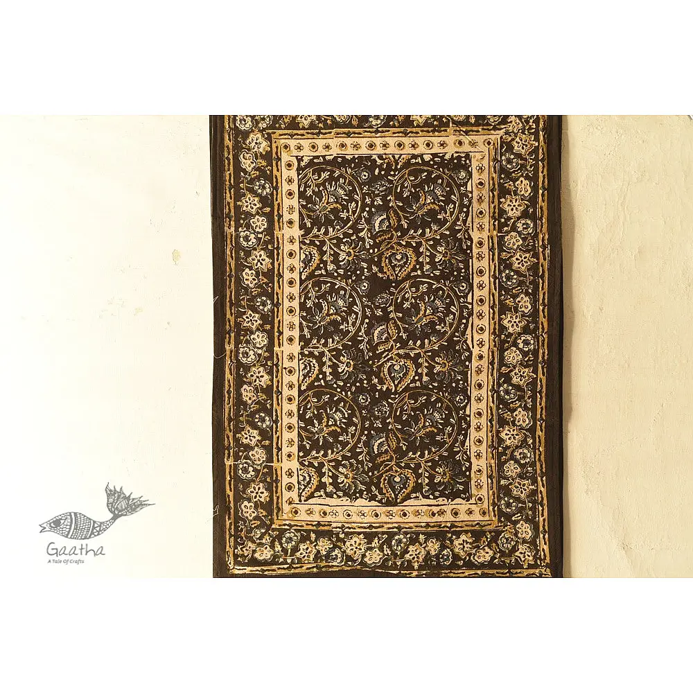 buy Natural Bagru Block Printed Bedsheet With Pillow Covers - 108" x 108"