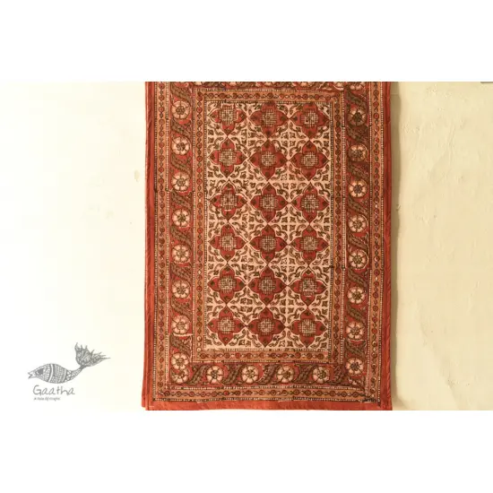 buy Bagru Block Printed Bedhseet With Natural Color