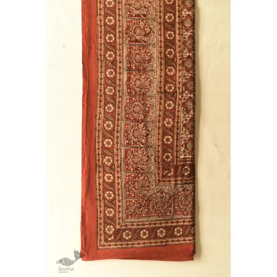 buy Bagru Block Printed Bedhseet With Natural Color