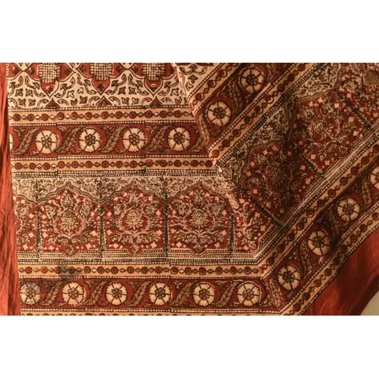 buy Bagru Block Printed Bedhseet With Natural Color