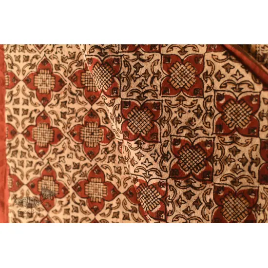 buy Bagru Block Printed Bedhseet With Natural Color