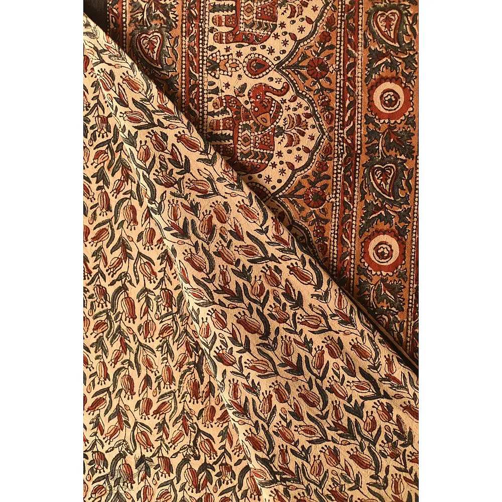 buy Bagru Cotton Bedsheet | Natural Color Hand Block Printed