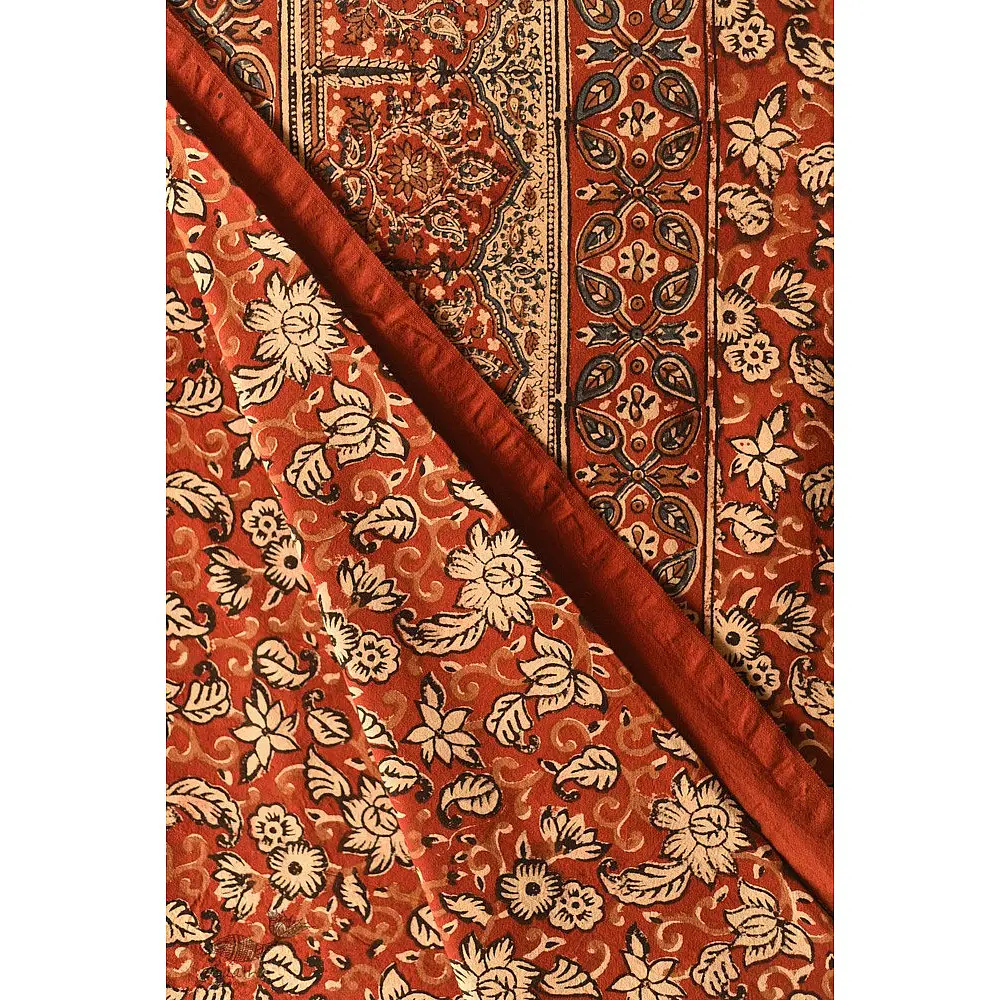 buy Bagru King Size Bedsheet With Pillow Covers | Natural Color
