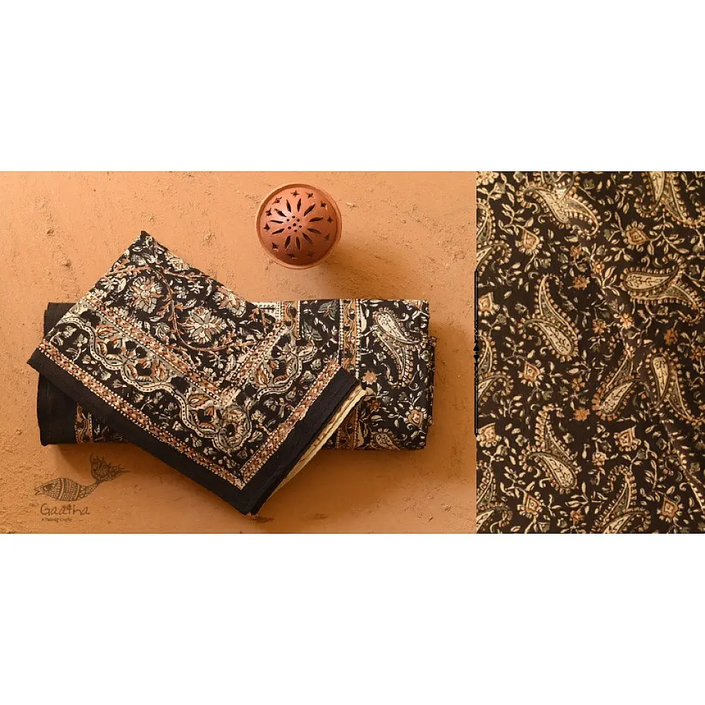 buy Bagru Cotton Bedsheet | Natural Color Block Printed