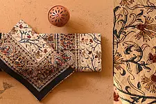 Bagru Natural color Hand Block Printed Bedsheet - 90" x 108"