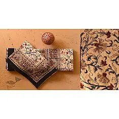 Bagru Natural color Hand Block Printed Bedsheet - 90" x 108"