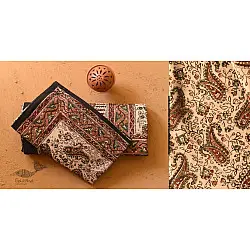 Natural Color Hand Block Printed Bagru Bedsheet - 108" x 108"