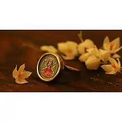 देवसेना * Miniature Painting . Ring * Lakshmi