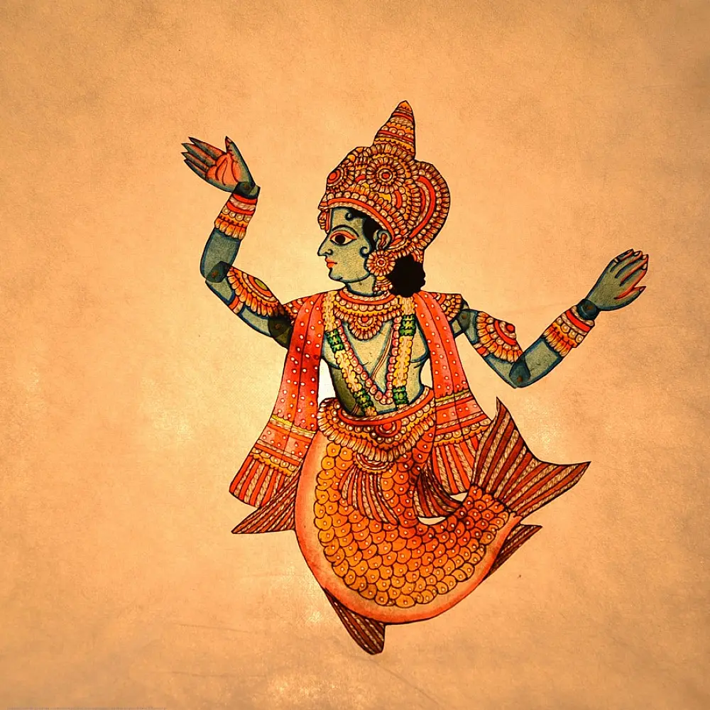 Handmade leather Puppet Vishnu Dashavatar - Matsya