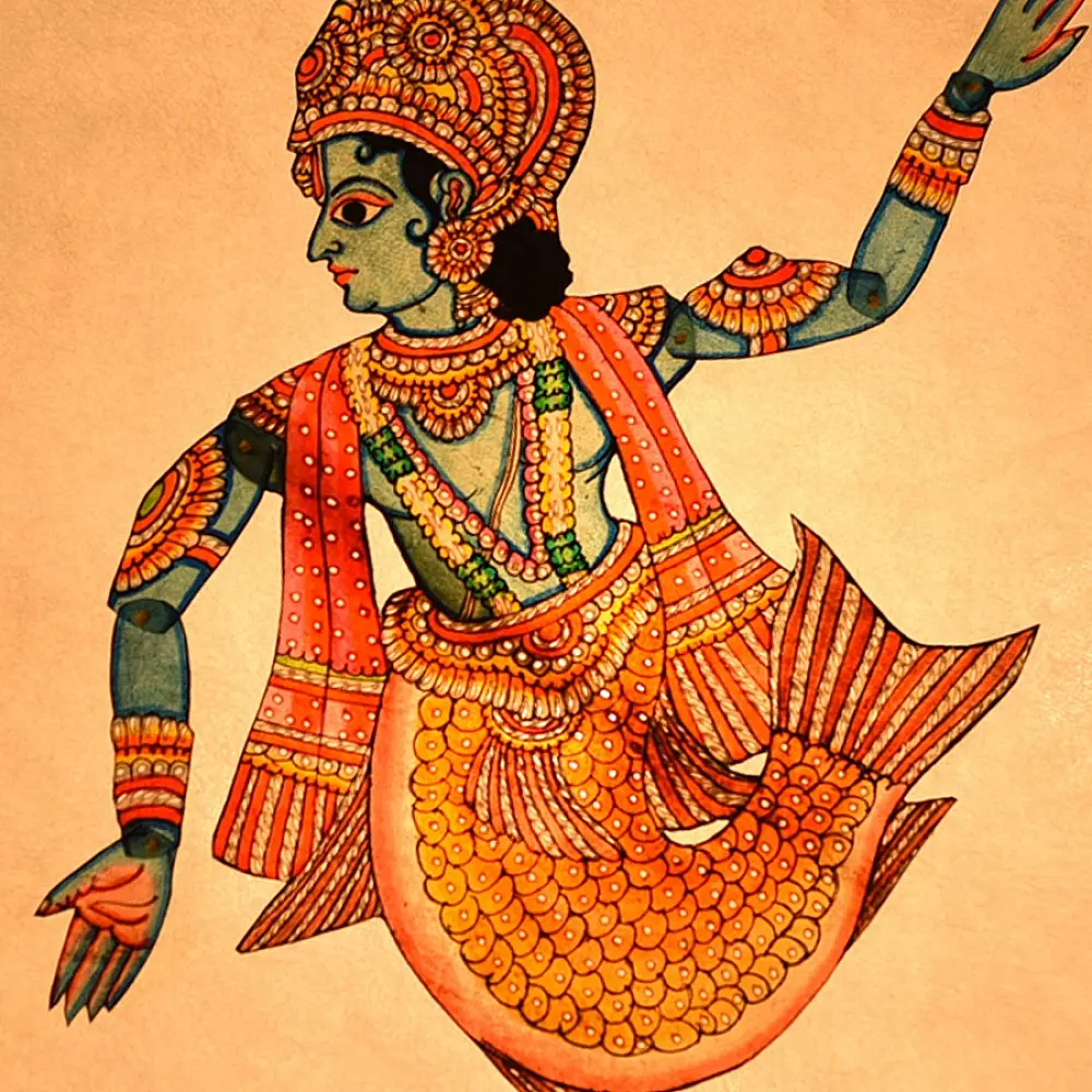 Handmade leather Puppet Vishnu Dashavatar - Matsya
