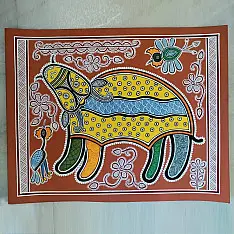 Mandana Art - Painting ~ An Ox  ( 11 x 14 inch)