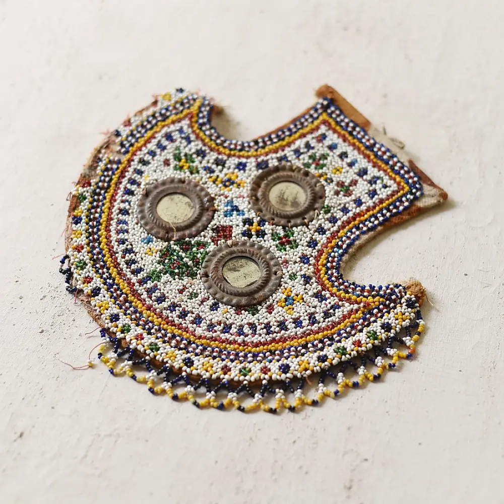 Bead Work of Saurashtra ~ Old Fan/ Antique Vinjano