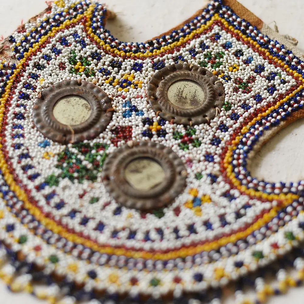 Bead Work of Saurashtra ~ Old Fan/ Antique Vinjano