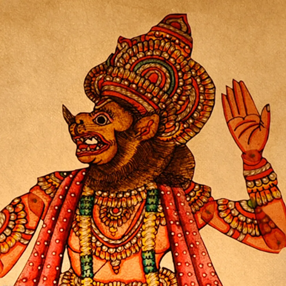 Handmade leather Puppet Vishnu Dashavatar - Narasimha (The Lion-Man)