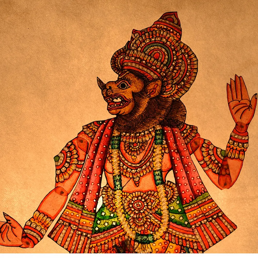 Handmade leather Puppet Vishnu Dashavatar - Narasimha (The Lion-Man)