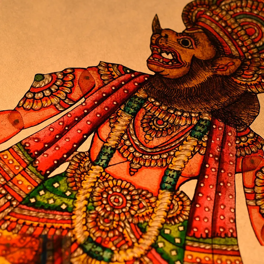 Handmade leather Puppet Vishnu Dashavatar - Narasimha (The Lion-Man)