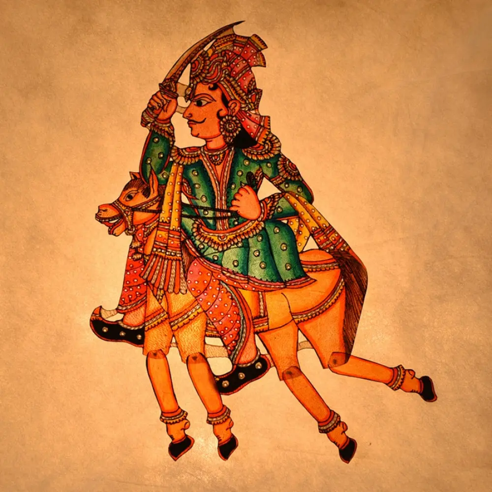 Handmade leather Puppet Vishnu Dashavatar - Kalki 