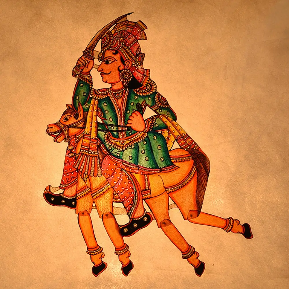 Handmade leather Puppet Vishnu Dashavatar - Kalki 