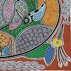 Mandana Art - Painting ~ Artistic Cow ( 11 x 14 inch)