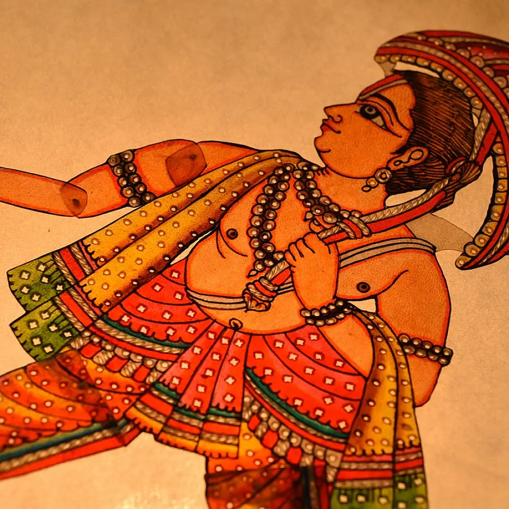 Handmade leather Puppet Vishnu Dashavatar - Vamana (The Dwarf)