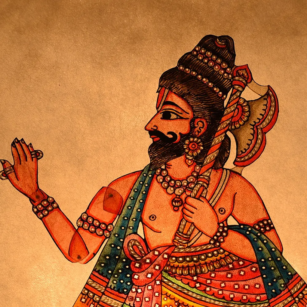 Handmade leather Puppet Vishnu Dashavatar - Parashurama (The Warrior Sage)