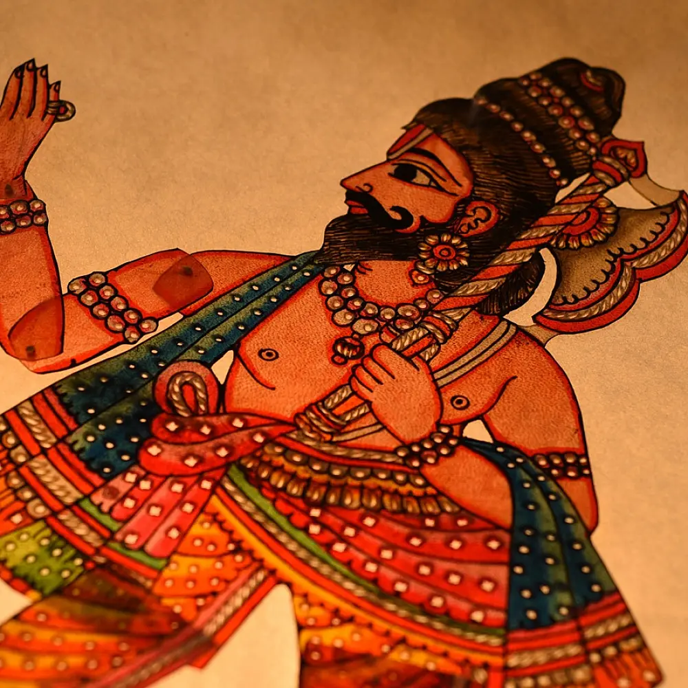 Handmade leather Puppet Vishnu Dashavatar - Parashurama (The Warrior Sage)