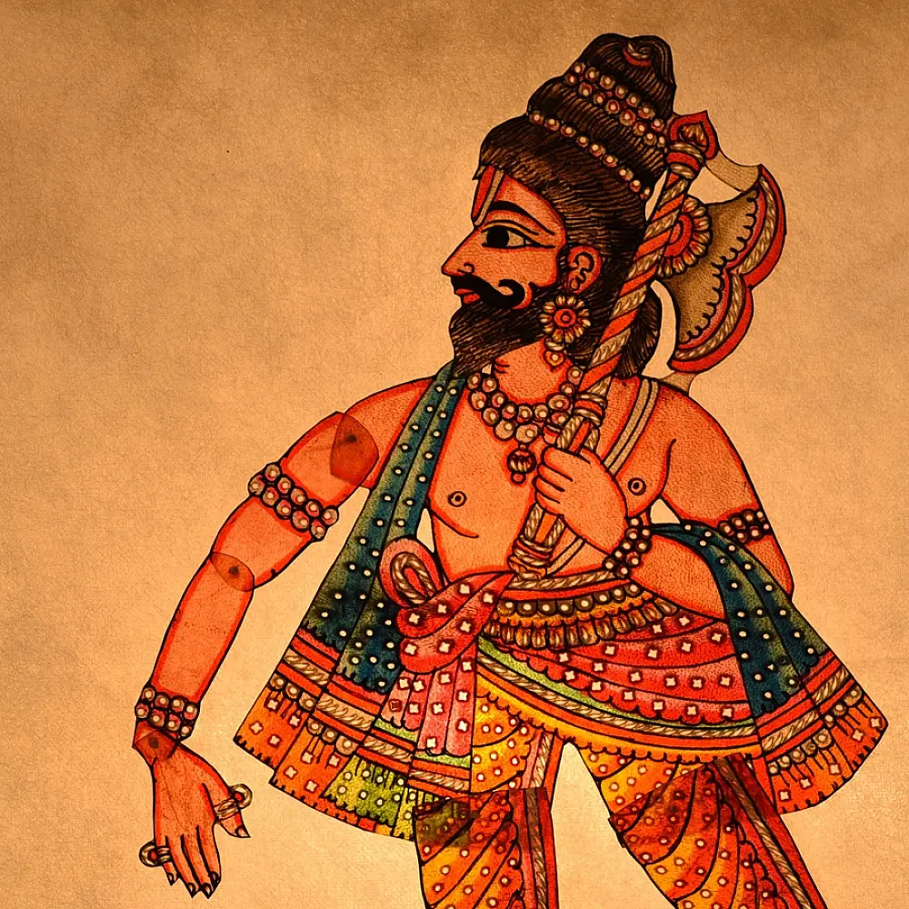 Handmade leather Puppet Vishnu Dashavatar - Parashurama (The Warrior Sage)