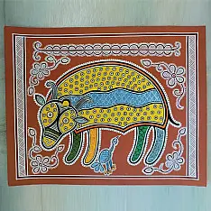 Mandana Art - Painting ~ Sheep ( 11 x 14 inch)
