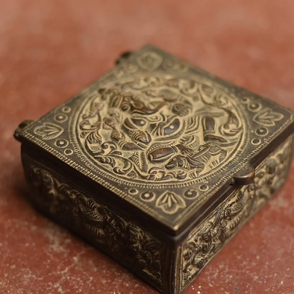 Shop Antique from Khajuraho Brass Jewelry Box