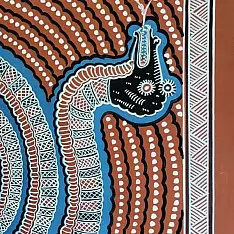 Mandana Art - Painting ~ Snake ( 11 x 14 inch)