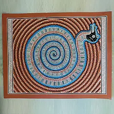 Mandana Art - Painting ~ Snake ( 11 x 14 inch)