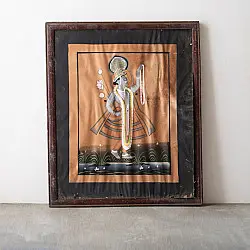 Memory Lines | Indian Antique Painting | Yamuna ji  ( With Frame) 