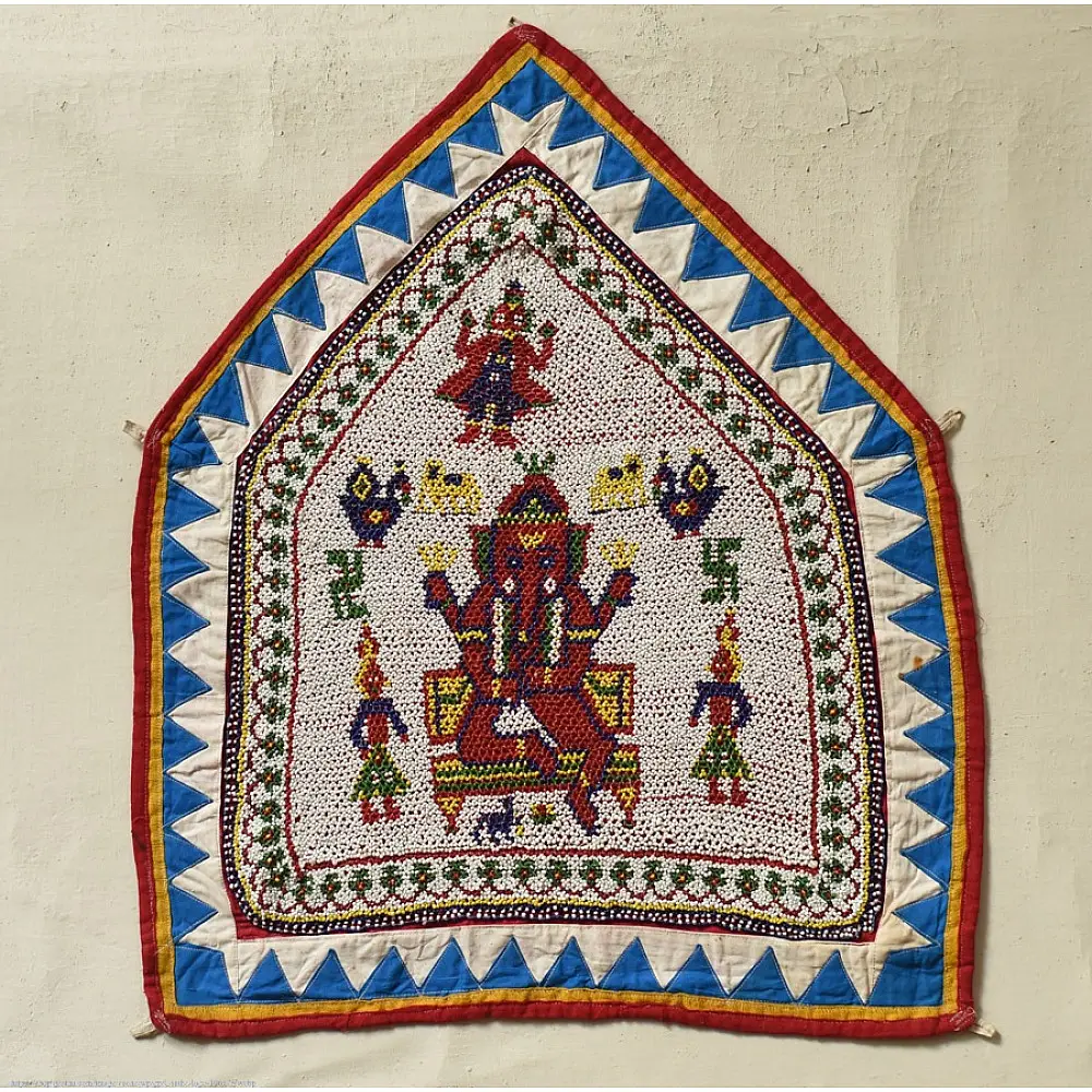 Bead Work ~Antique Hanging - Ganesha Wall Hanging / Chakda