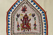  प्राचीन | Antique Bead Hanging - Ganesh ji Chakda (24 x 20 inch)