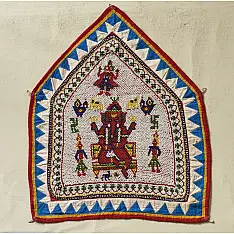  प्राचीन | Antique Bead Hanging - Ganesh ji Chakda (24 x 20 inch)