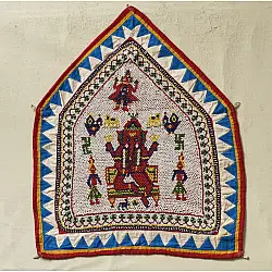  प्राचीन | Antique Bead Hanging - Ganesh ji Chakda (24 x 20 inch)